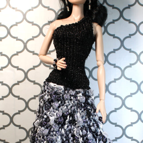 Gown: Flared Single-Strap - Black Ice