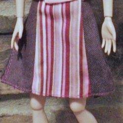 purple stripe denim skirt